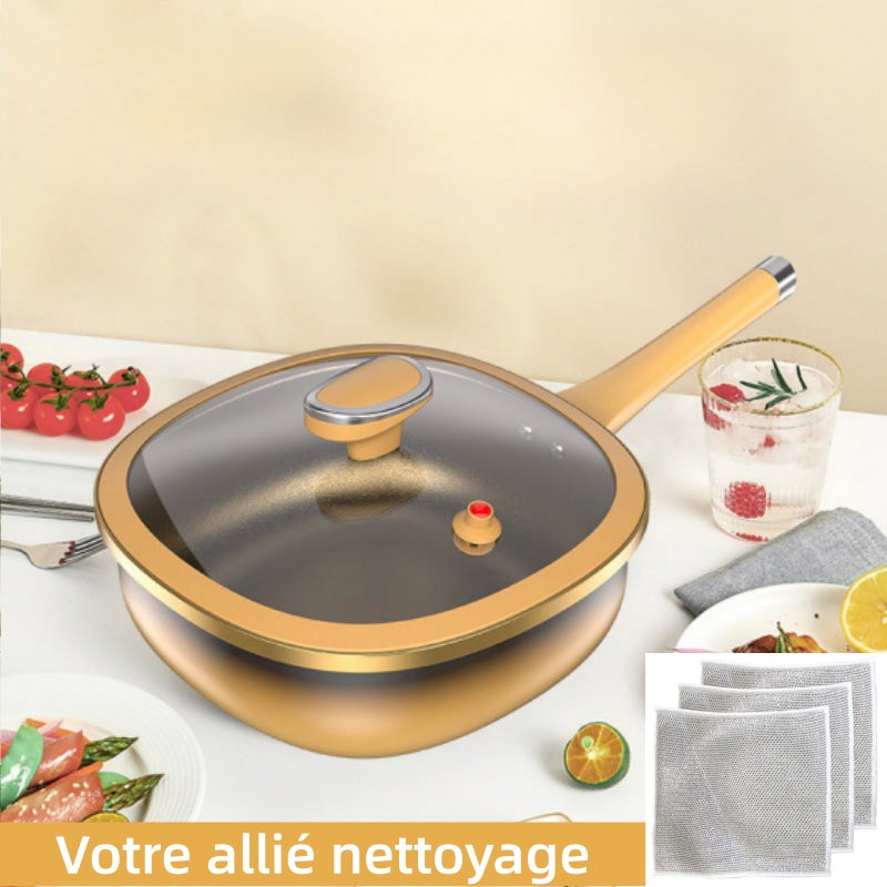 🔥 50 % DE RÉDUCTION ! 🍳✨ Pot anti-adhésif en alliage de titane de 12 pouces avec couvercle 🍲💫