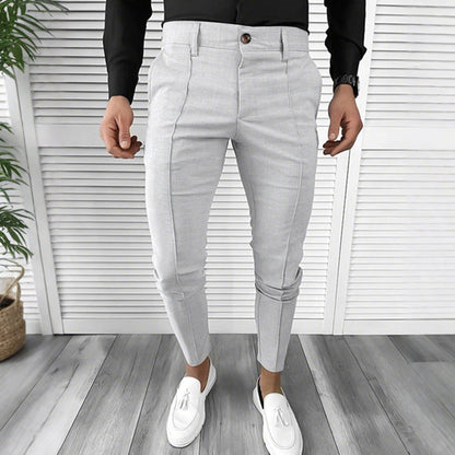Pantalon habillé décontracté de couleur unie pour homme
