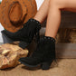 Bottines à talons avec pompons et rivets pour femmes