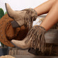 Bottines à talons avec pompons et rivets pour femmes
