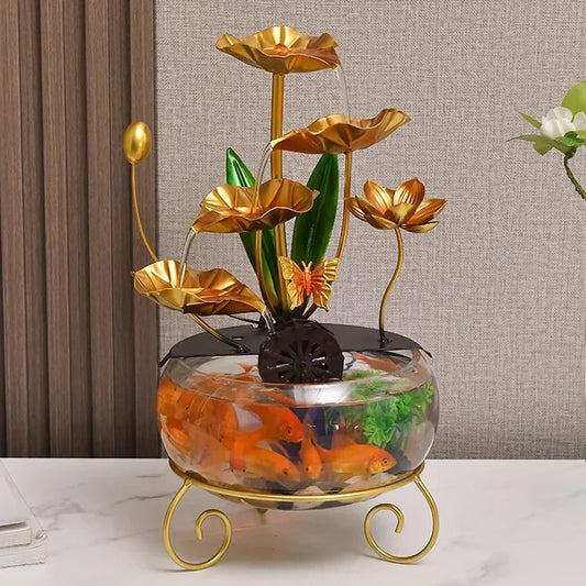 🔥2025 Vente chaude 🔥 Ornement de luxe créatif en forme d'aquarium avec lotus