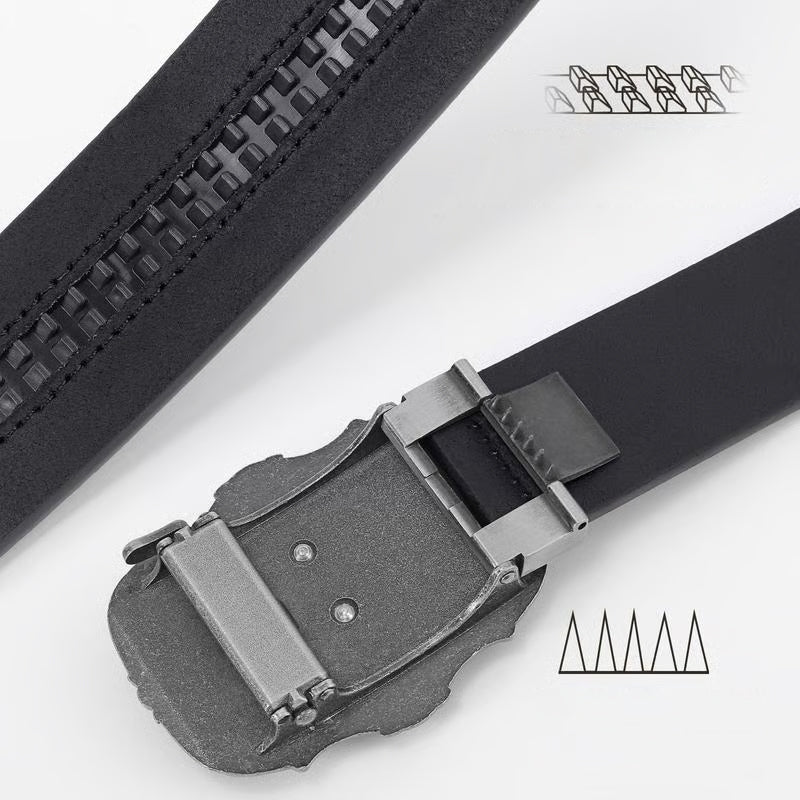 ♉Ceinture en cuir embossé tête de taureau rétro pour homme