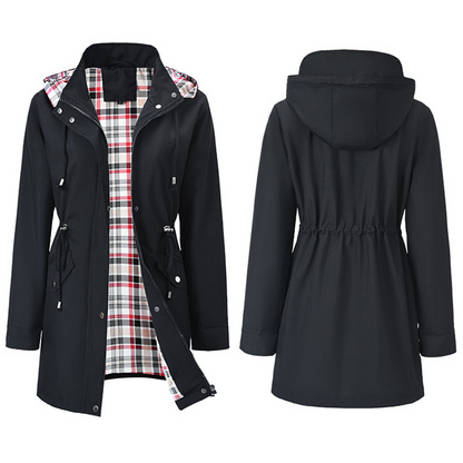 🔥Soldes exceptionnelles 49 %🔥Veste imperméable à carreaux ultime pour femmes