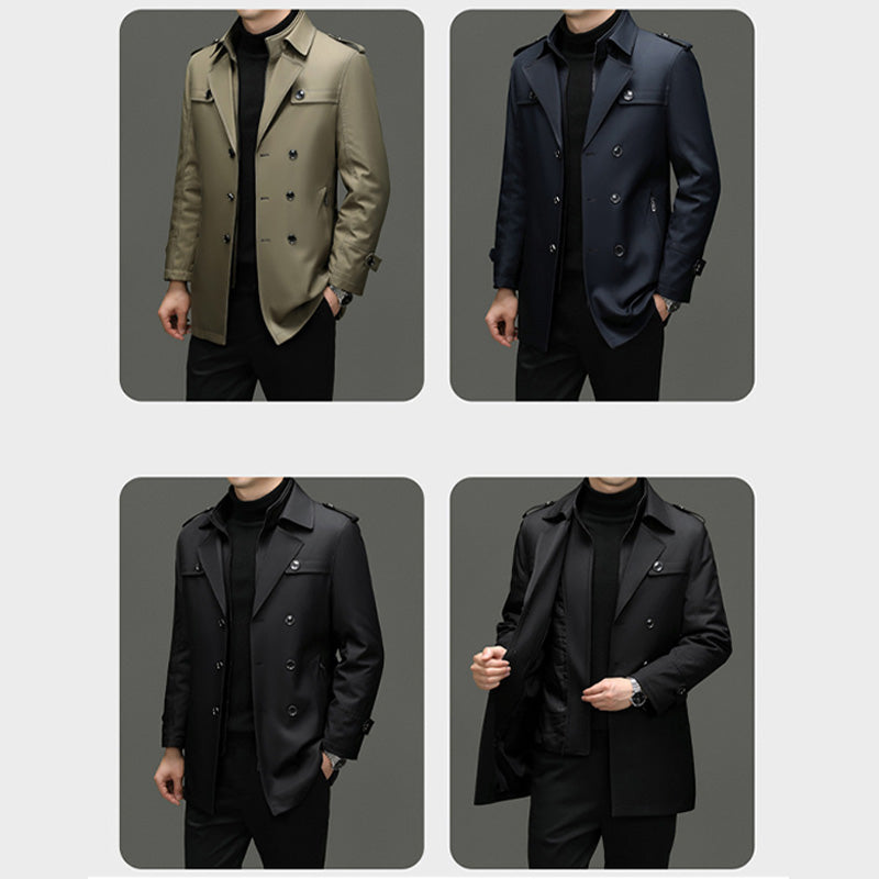 🔥 60% KORTING ! ✨ Mannen Lange Trenchcoat - Afneembare Voering, Winddicht en Waterafstotend, Klassiek en Praktisch 🧥🌂