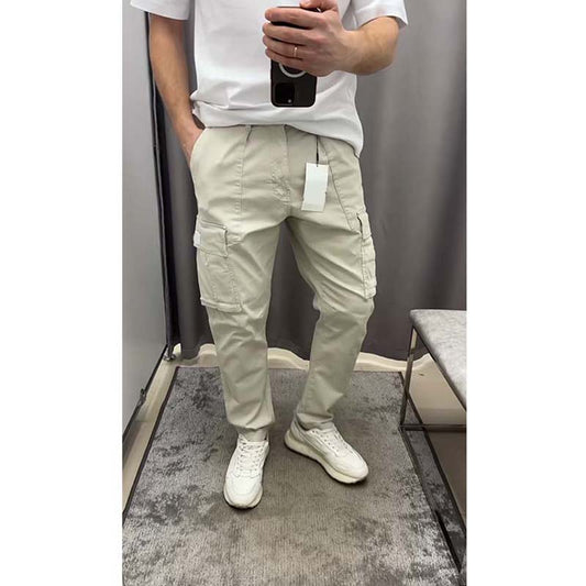 Pantalon cargo décontracté uni pour homme