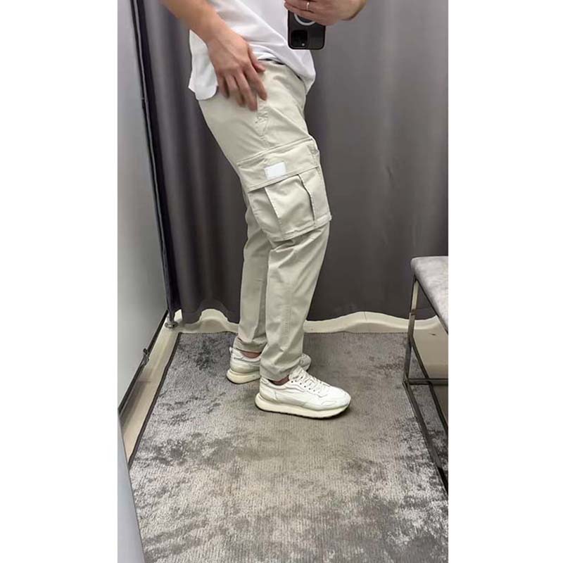 Pantalon cargo décontracté uni pour homme