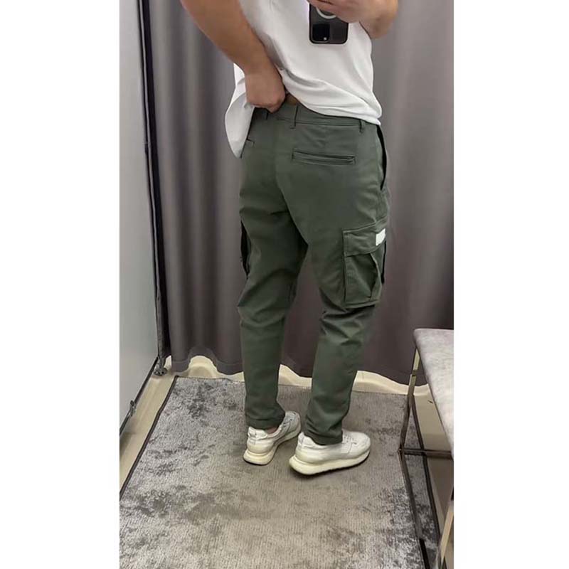 Pantalon cargo décontracté uni pour homme