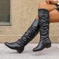 Bottes hautes plissées souples pour femmes
