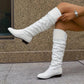 Bottes hautes plissées souples pour femmes