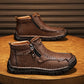 Bottes à talons pour hommes, style rétro, avec fermeture éclair