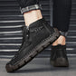 Bottes à talons pour hommes, style rétro, avec fermeture éclair