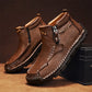 Bottes à talons pour hommes, style rétro, avec fermeture éclair