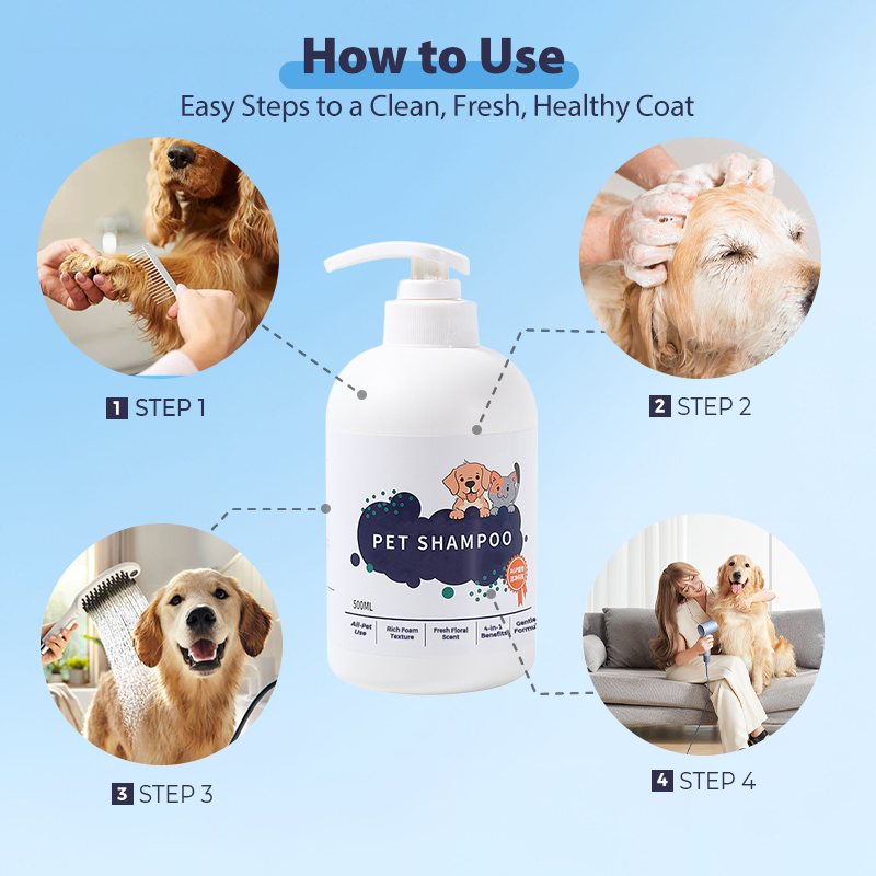 Shampooing tout-en-un doux et rafraîchissant pour animaux de compagnie
