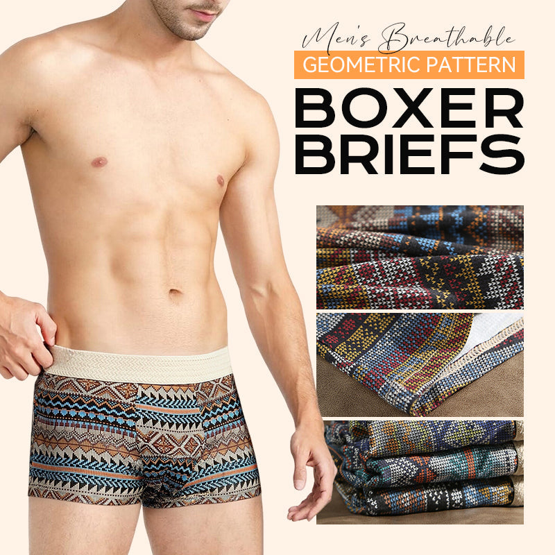 Boxers respirants à motif géométrique pour hommes (achetez-en 1 obtenez-en 2 gratuits)
