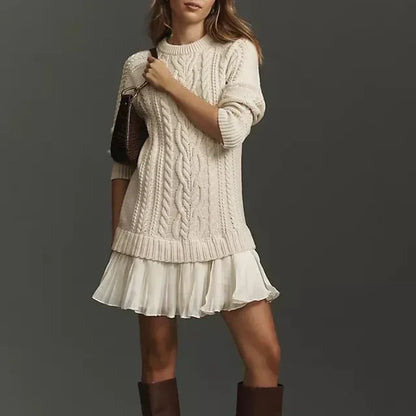 💗DERNIER JOUR -50 % DE RÉDUCTION💗Mini-robe en maille torsadée pour femmes