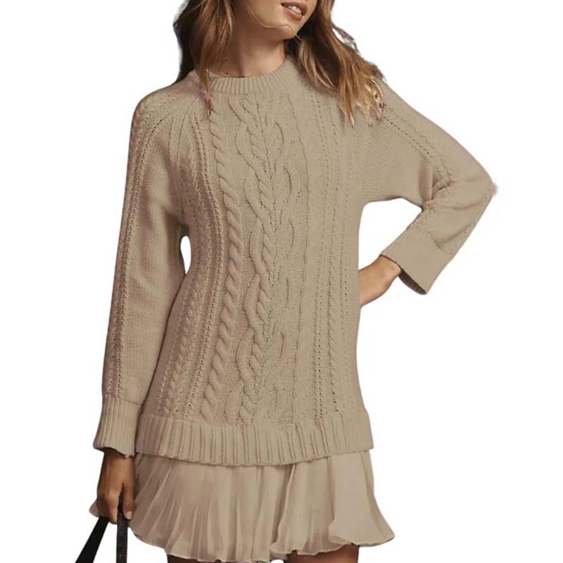 💗DERNIER JOUR -50 % DE RÉDUCTION💗Mini-robe en maille torsadée pour femmes