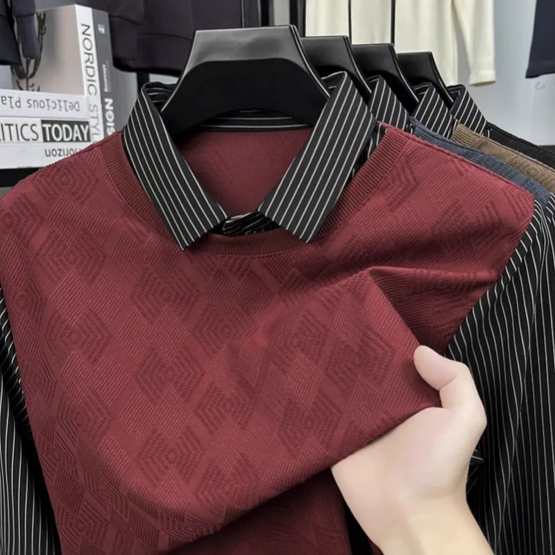 Haut décontracté à manches longues deux pièces pour homme