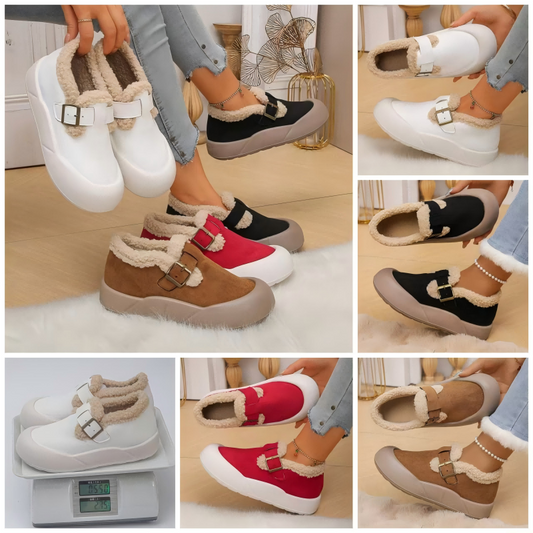 Chaussures confortables et chaudes à semelle épaisse pour femmes