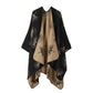 Poncho ouvert devant pour femme, automne-hiver