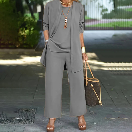 Ensemble 3 pièces élégant pour femme, coupe décontractée