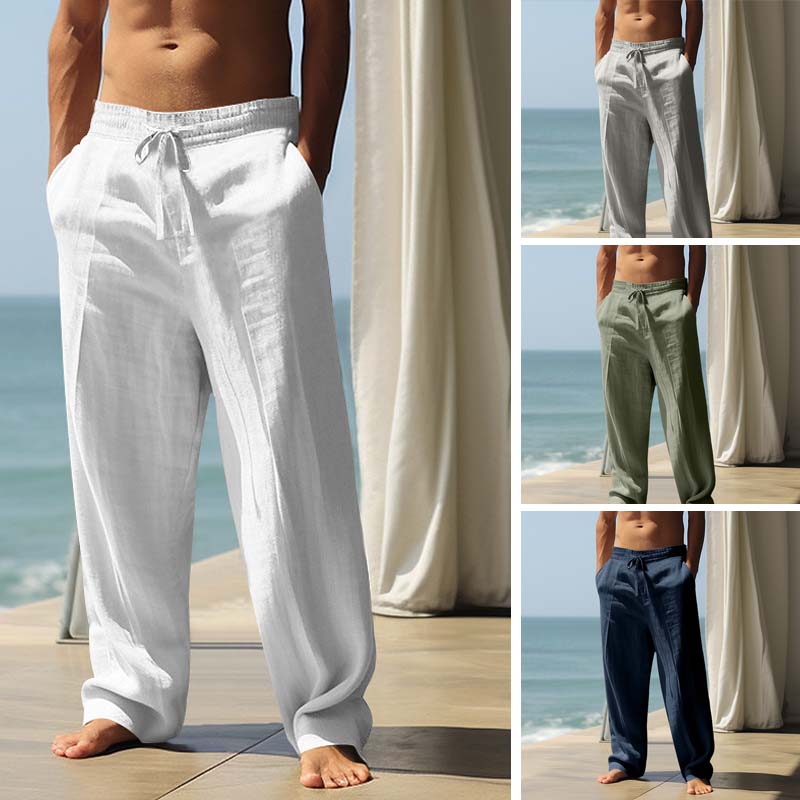 Pantalon décontracté et ample à jambes droites pour hommes