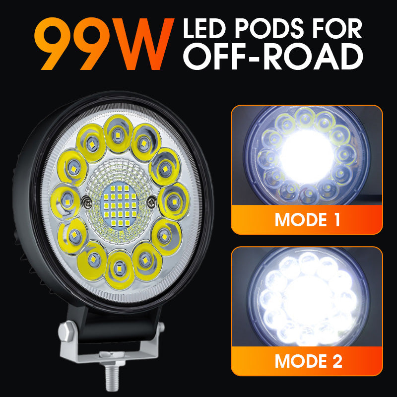 🔦 50% DE RÉDUCTION ! 🚗 Projecteur LED 4 Pouces 99W - Éclairage Extrême pour Off-Road, Étanche IP67 et Résistant aux Chocs 🏔️⚡