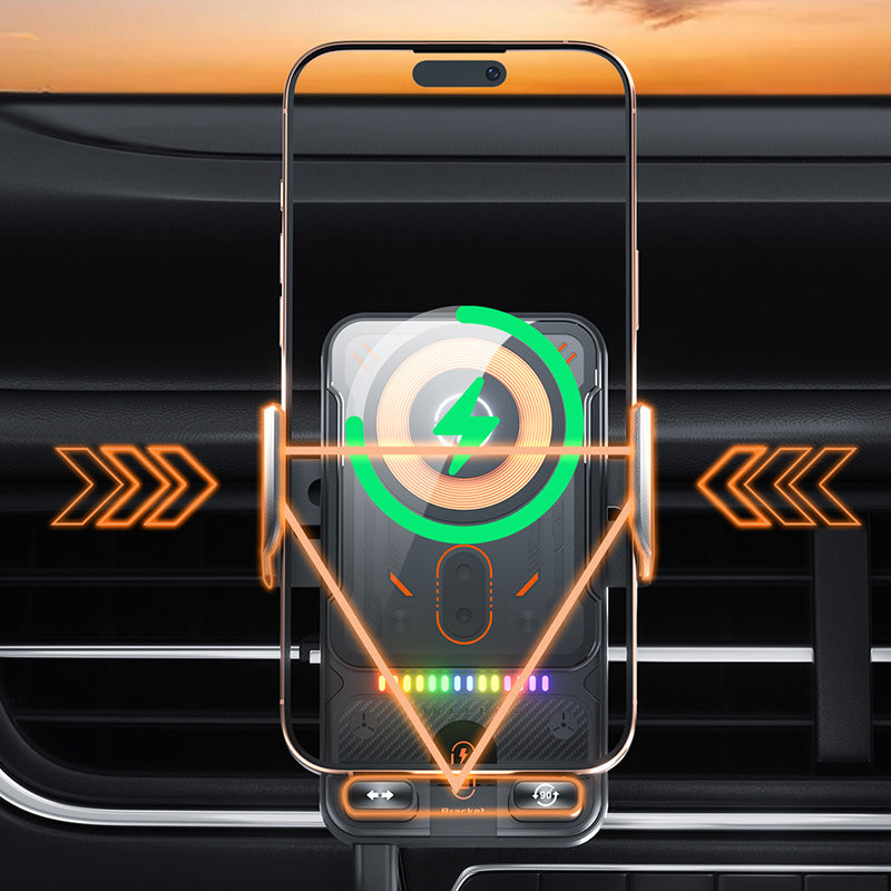 ✨ Stock limité disponible, ne le manquez pas !🙌Support de téléphone de voiture intelligent 2 en 1 avec fonction pivotante et chargeur sans fil