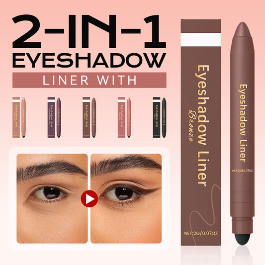 Ombre à paupières et eye-liner 2 en 1 avec pinceau mélangeur