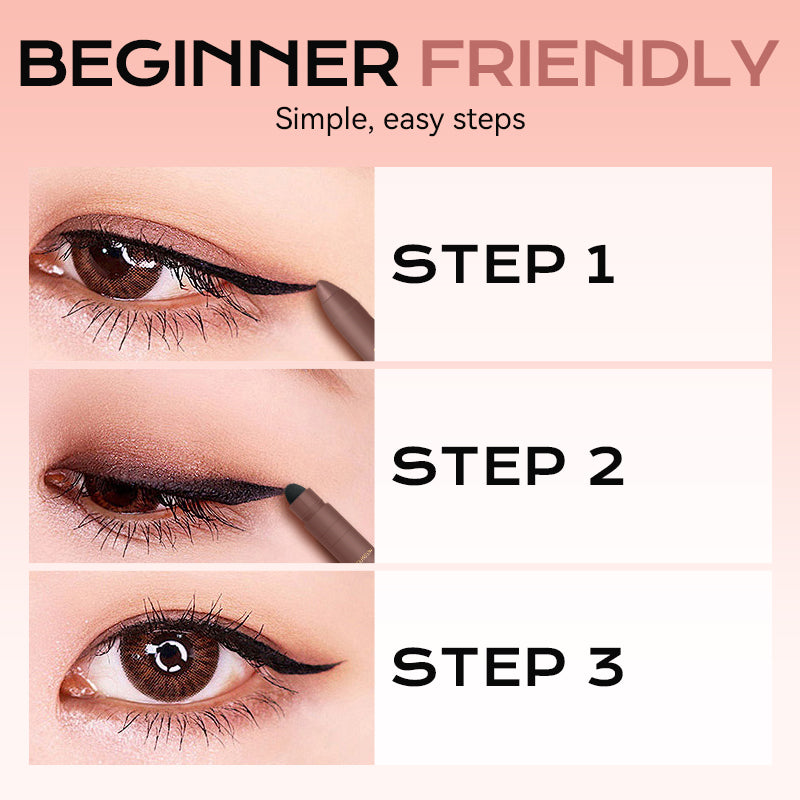 Ombre à paupières et eye-liner 2 en 1 avec pinceau mélangeur