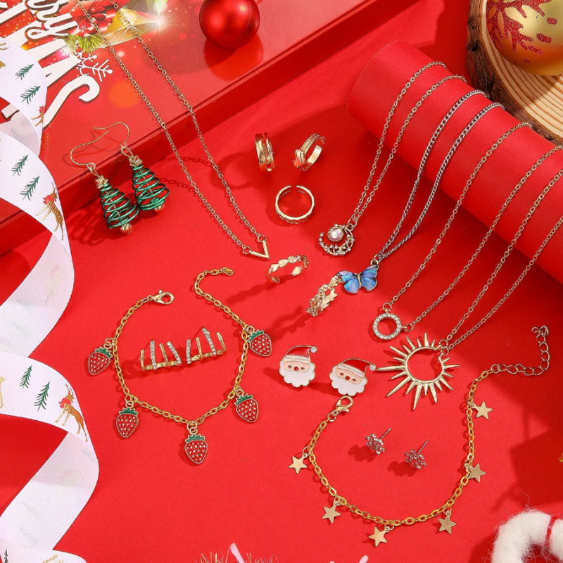 Boîte mystère pour bijoux de Noël 24PC