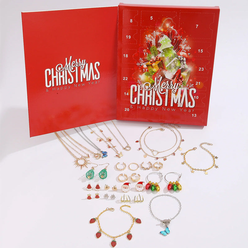 Boîte mystère pour bijoux de Noël 24PC