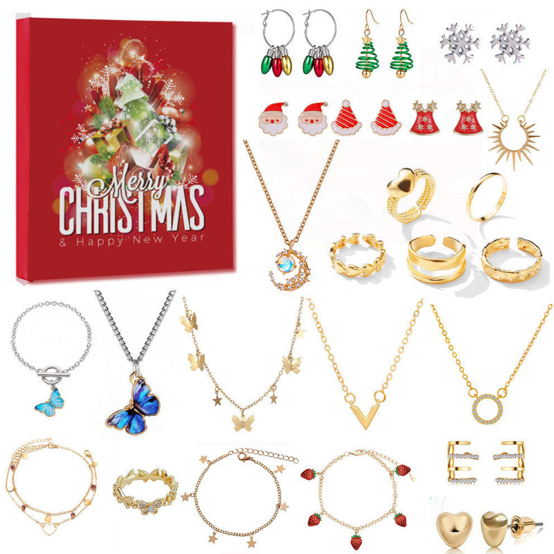 Boîte mystère pour bijoux de Noël 24PC