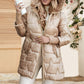 Manteau en Coton à Capuche Mi-Long pour Femme