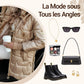 Manteau en Coton à Capuche Mi-Long pour Femme