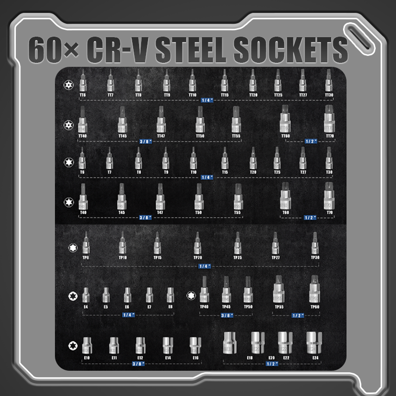 🔧 60% DE RÉDUCTION ! ⚙️ Jeu de Douilles en Acier CR-V - 32 Pièces avec Cliquet, Compatible avec la Plupart des Écrous et Boulons 🛠️📦