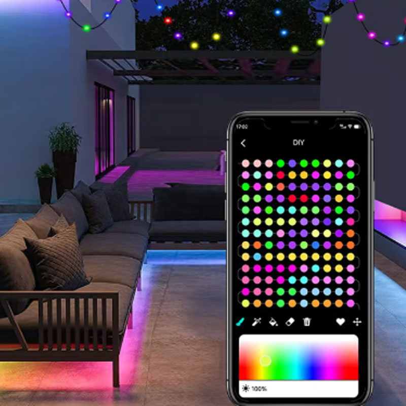 Ruban LED Intelligent Étanche pour Intérieur et Extérieur