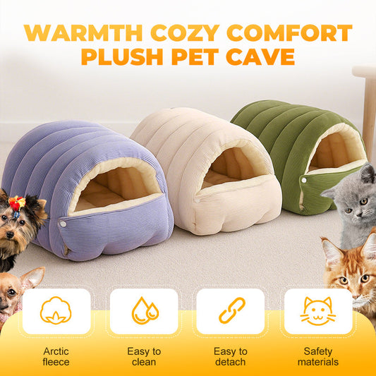 📢50% de réduction！！！📍Chaleur, confort douillet, niche en peluche pour animaux domestiques