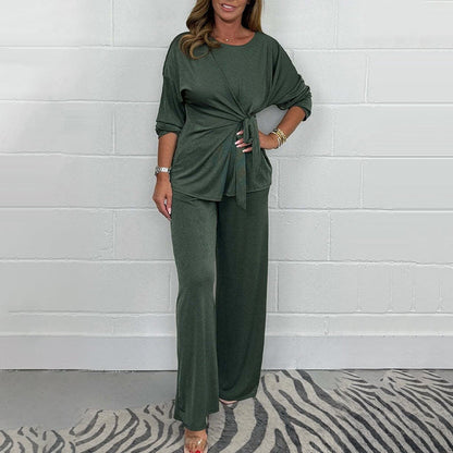 Ensemble 2 Pièces Doux avec Manches Longues pour Femmes