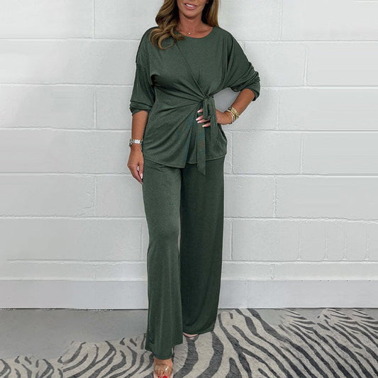 Ensemble 2 Pièces Doux avec Manches Longues pour Femmes