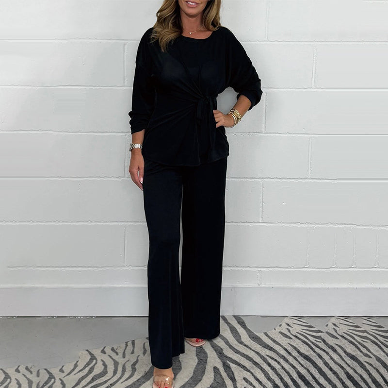 Ensemble 2 Pièces Doux avec Manches Longues pour Femmes