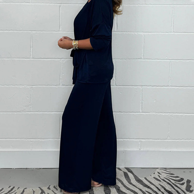 Ensemble 2 Pièces Doux avec Manches Longues pour Femmes