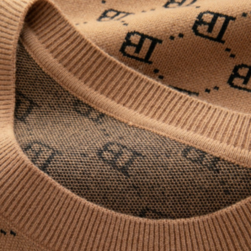 Pull slim à manches longues et imprimé tendance pour homme