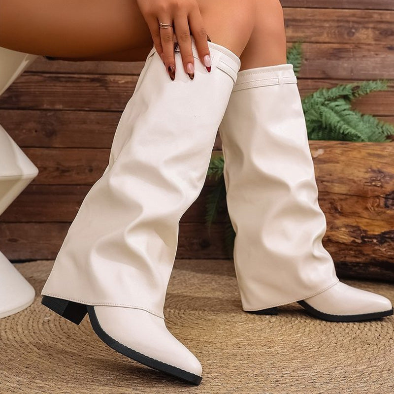 👢 50% DE RÉDUCTION ! 👠 Bottes montantes à talon épais – Confortable, Style tendance & Tige ajustable ✨
