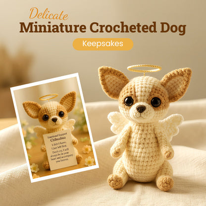 🐾👼 Souvenir Délicat de Chien Miniature au Crochet - Réconfort Émotionnel, Design Ange !