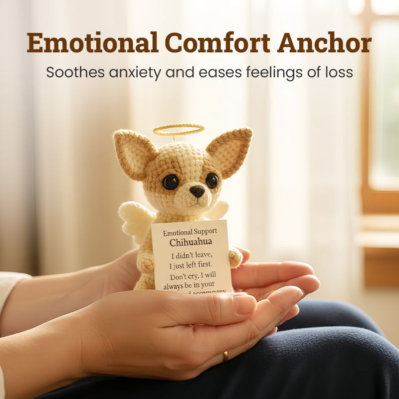 🐾👼 Souvenir Délicat de Chien Miniature au Crochet - Réconfort Émotionnel, Design Ange !