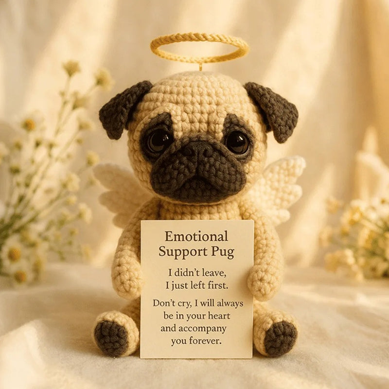 🐾👼 Souvenir Délicat de Chien Miniature au Crochet - Réconfort Émotionnel, Design Ange !