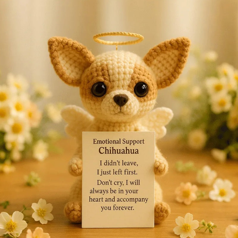 🐾👼 Souvenir Délicat de Chien Miniature au Crochet - Réconfort Émotionnel, Design Ange !