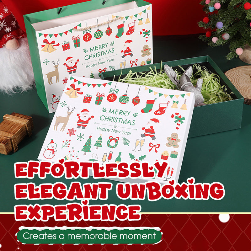 Boîte cadeau de Noël avec couvercle et ruban