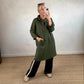 Robe longue oversize à capuche et poches pour femme