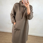 Robe longue oversize à capuche et poches pour femme